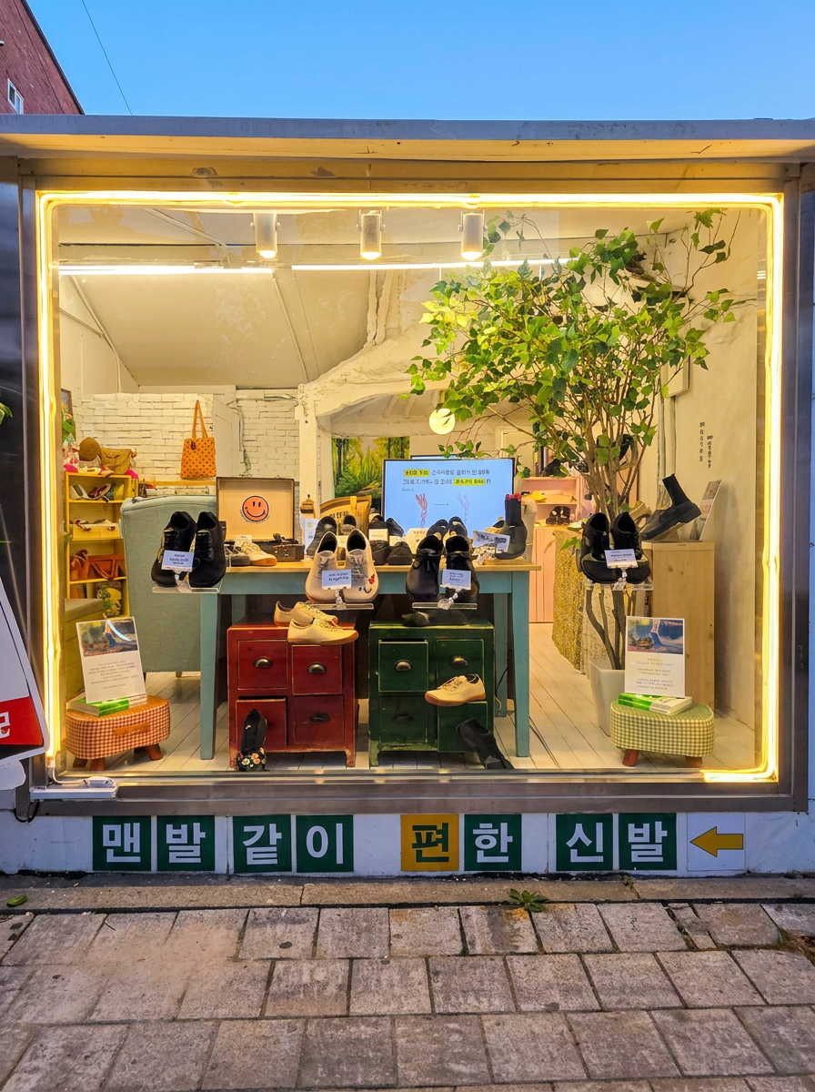 비바미 맨발생활로 저녁 쇼윈도우